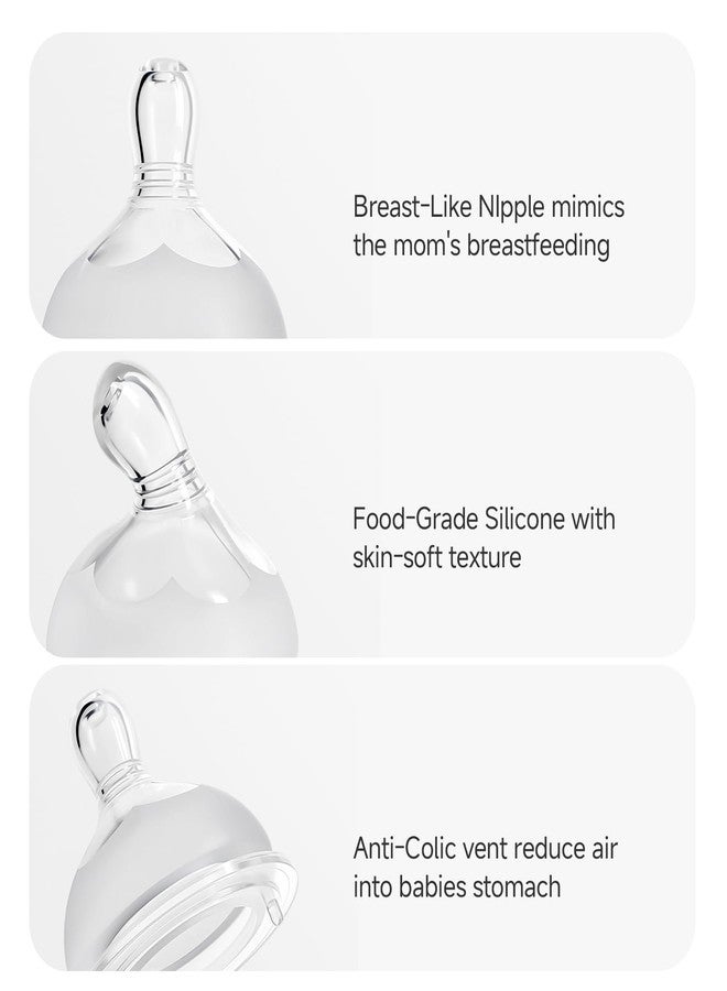 Oberni Baby Bottles with Size S Slow Flow Breast-Like Soft Teat for 0M+, Newborn Feeding Bottle 120ML/Blue/Pack of 1 - Image 4